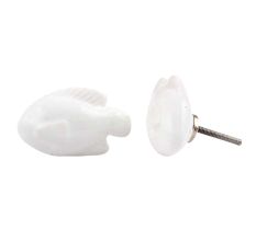 White Fish Ceramic Knob